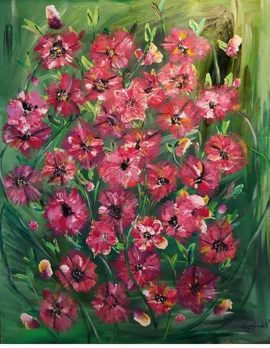 Blommor i grönska